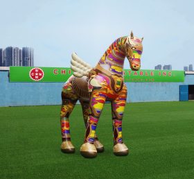 S4-704 Надувная мультяшная гигантская красочная лошадь
